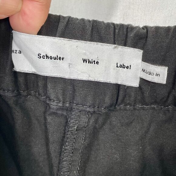 Proenza Schouler White Label Black Cotton Linen Wide Leg Pants Sz S - Picture 4 of 15